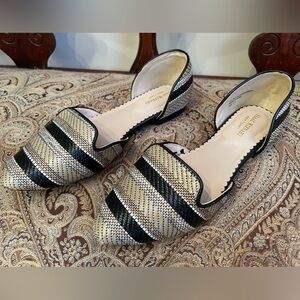 Isaac Mizrahi Black and Cream Flats
